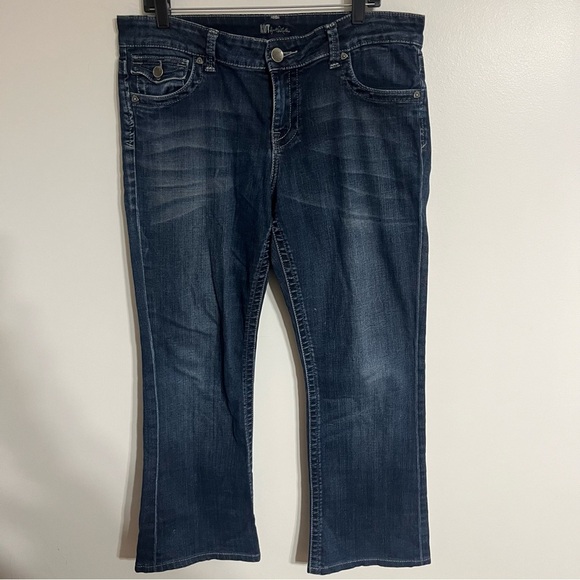 Women’s Kut From The Kloth Cropped Ankle Jeans Size 12 Dark Wash Whiskered - Picture 1 of 12